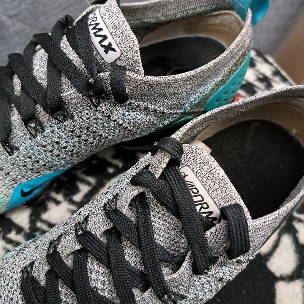 %Size 10 Men Nike Air VaporMax Flyknit 2 Dusty Cactus Blue Sneakers / A 19 - Picture 10 of 13